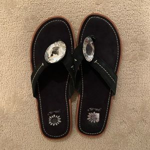 Yellowbox Black Flipflops with Diamond
